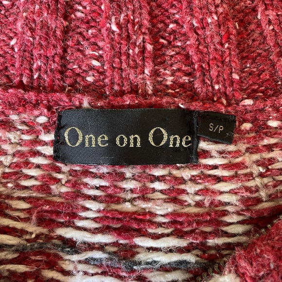 One in One Two-Way Zipper Wool Knit Jacket Size Small - Picture 9 of 12